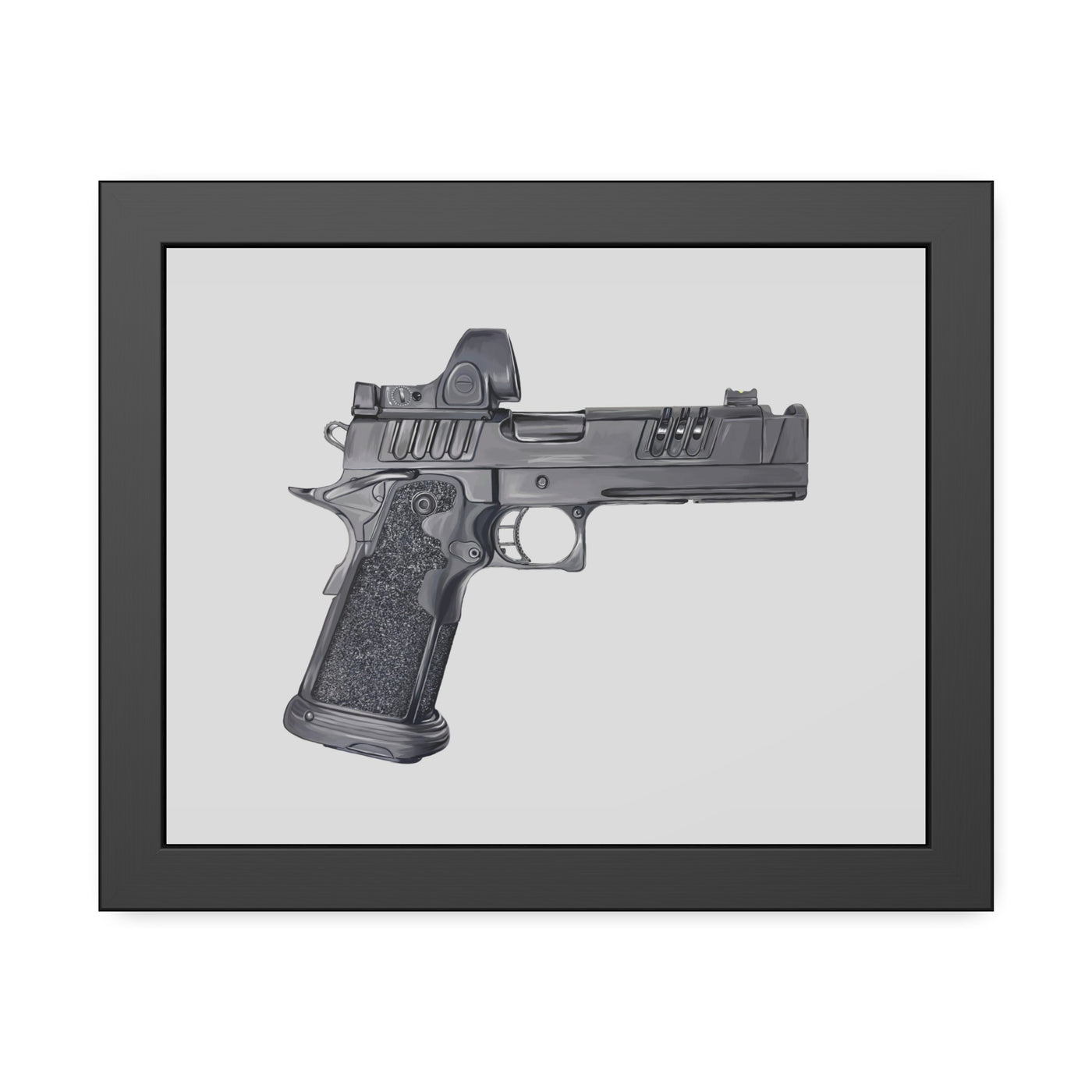 2011 Delta Pistol Painting - Just The Piece - Black Frame - Value Collection