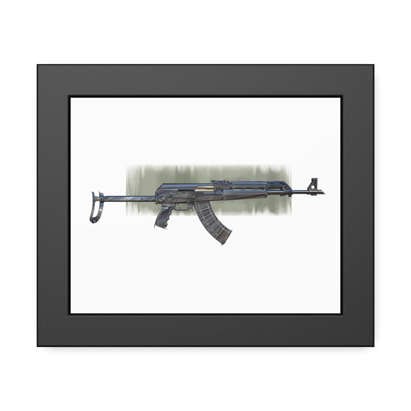 The Paratrooper / AK-47 Underfolder Painting - Black Frame - Value Collection