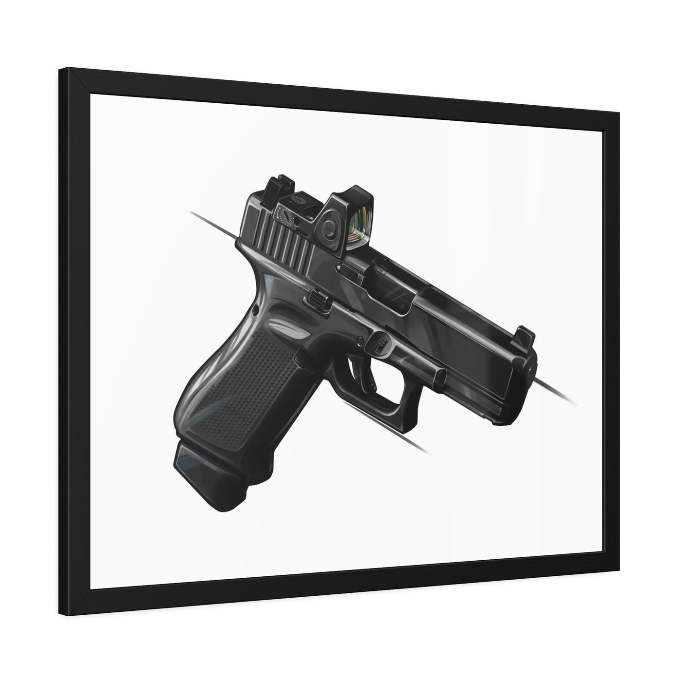 The Last Resort - OG Black Poly Pistol Painting - Just The Piece - Black Frame - Value Collection