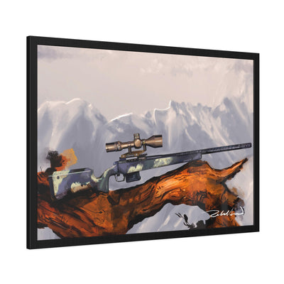 Carbon Fiber Bolt Action Hunting Rifle Painting - Black Frame - Value Collection