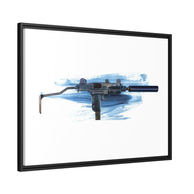 The Miniature Menace - Full Auto Subgun Painting - Black Framed Wrapped Canvas - Value Collection