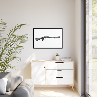 Special Ops Shotgun 12 Gauge Painting - Just the Piece - Black Framed Wrapped Canvas - Value Collection