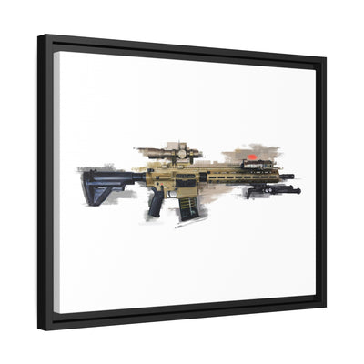 German 7.62x51mm AR10 Battle Rifle Painting - Black Framed Wrapped Canvas - Value Collection