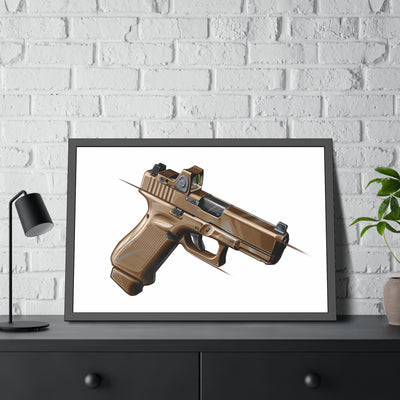 The Last Resort - OG Tan Poly Pistol Painting - Just The Piece - Black Frame - Value Collection