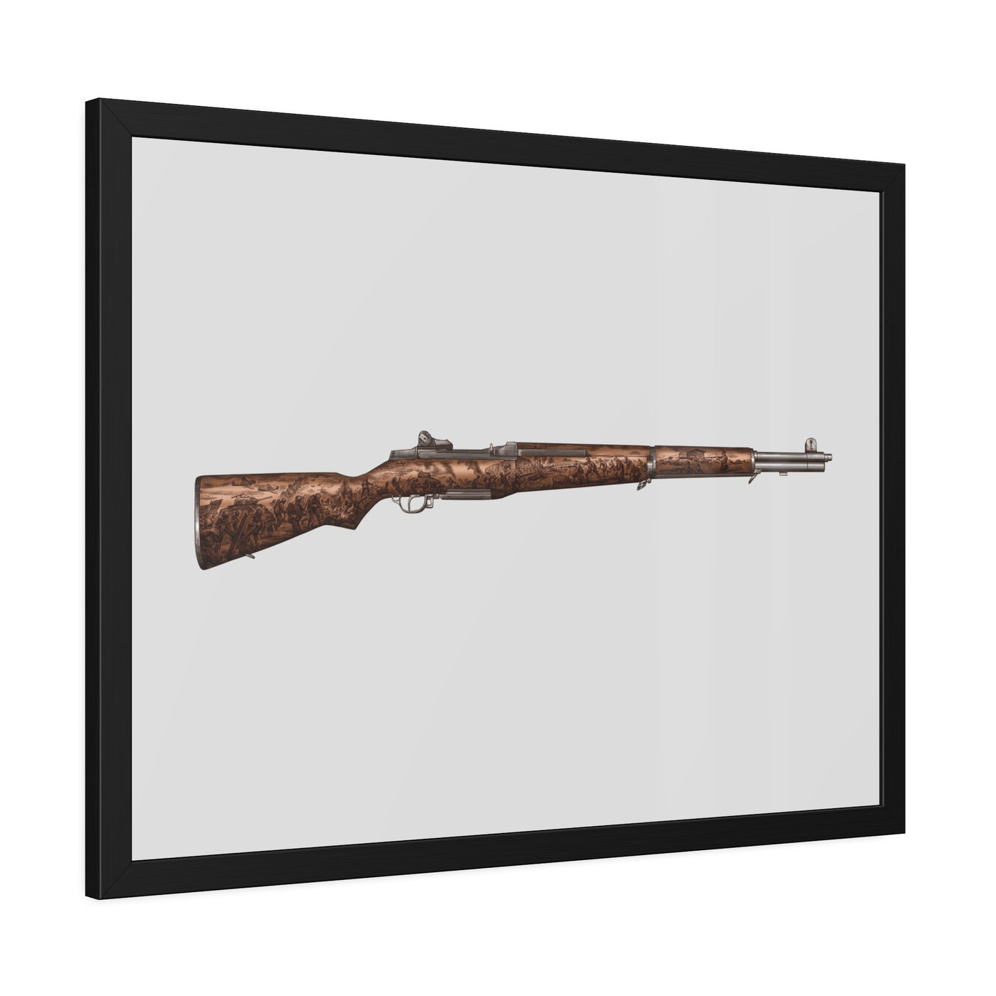 Honoring The Brave / M1 Garand / World War II D-Day Painting - Just The Piece - Black Frame - Value Collection