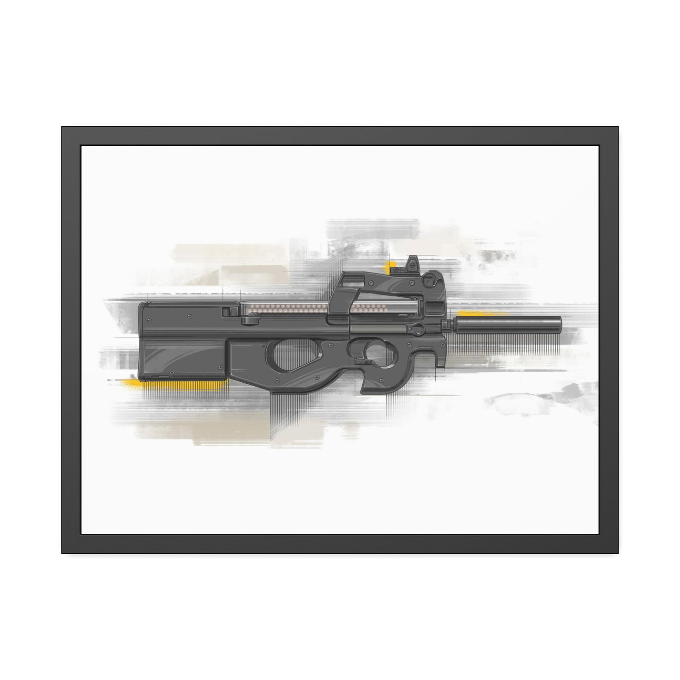 Secret Service Subgun - Bullpup 5.7x28mm Painting - Black Frame - Value Collection