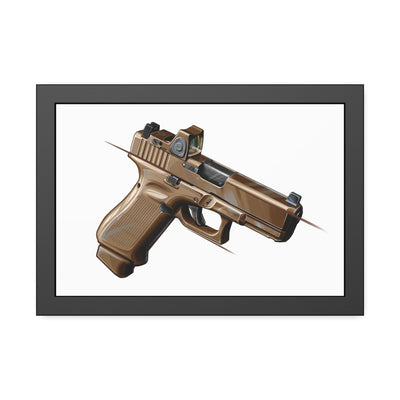 The Last Resort - OG Tan Poly Pistol Painting - Just The Piece - Black Frame - Value Collection