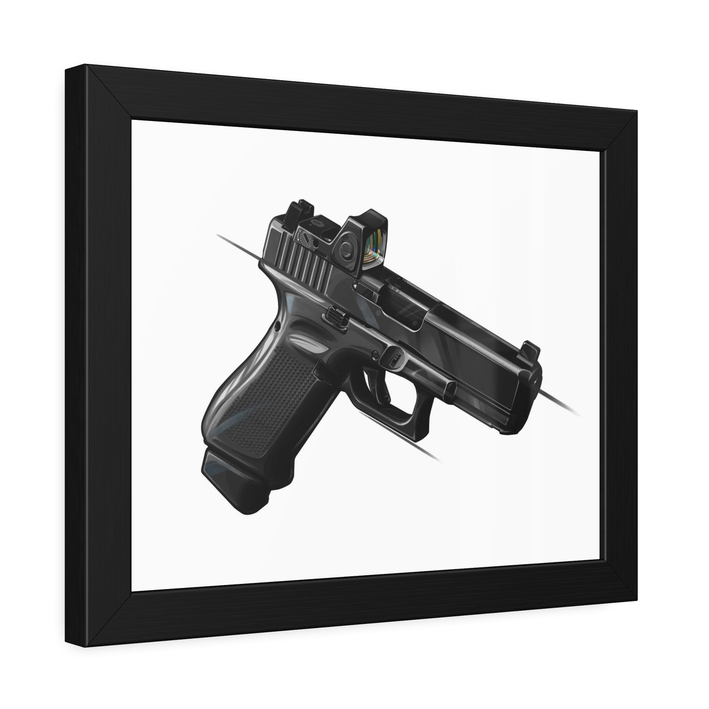 The Last Resort - OG Black Poly Pistol Painting - Just The Piece - Black Frame - Value Collection