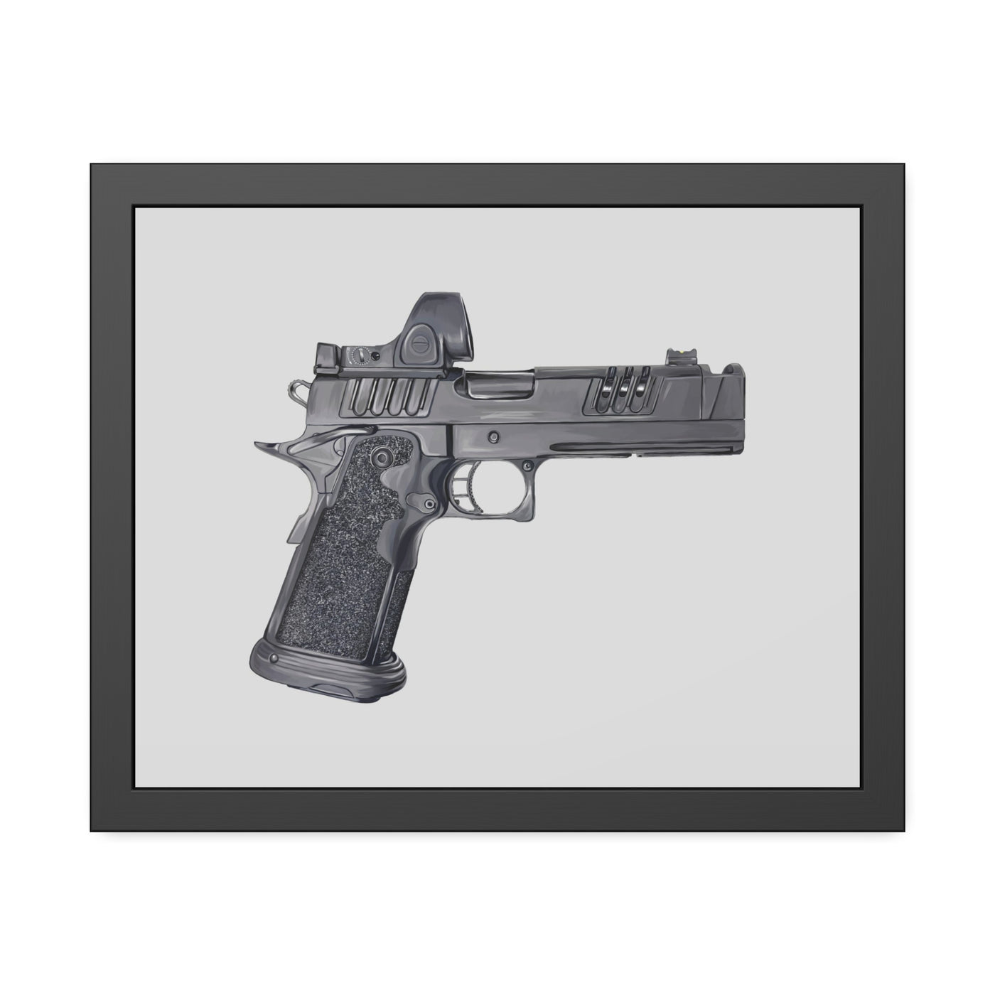 2011 Delta Pistol Painting - Just The Piece - Black Frame - Value Collection