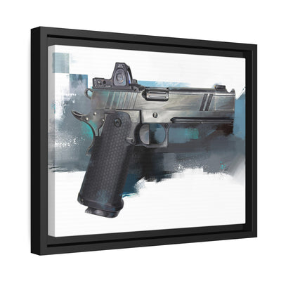 2011 Bravo - Pistol Painting - Black Framed Wrapped Canvas - Value Collection