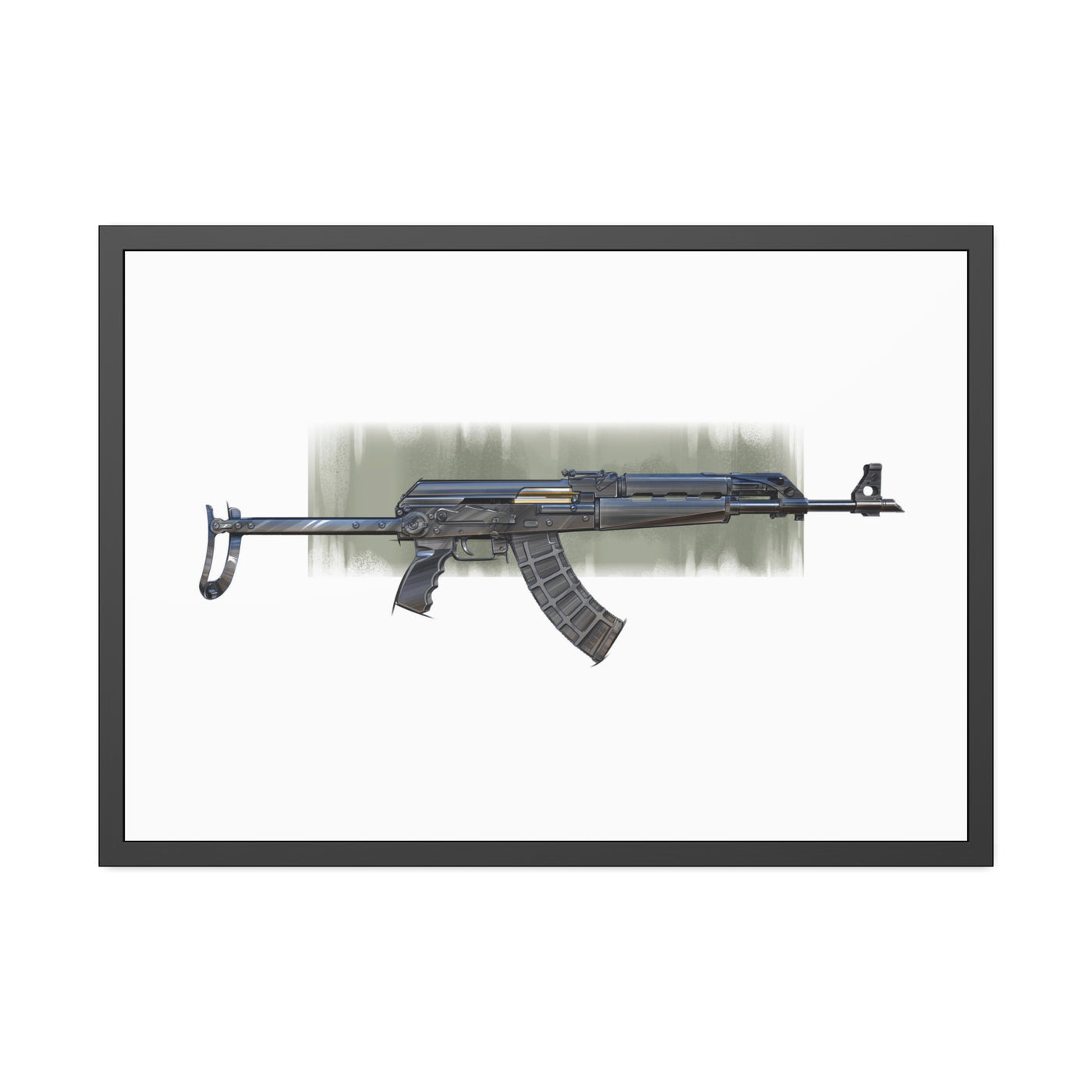 The Paratrooper / AK-47 Underfolder Painting - Black Frame - Value Collection