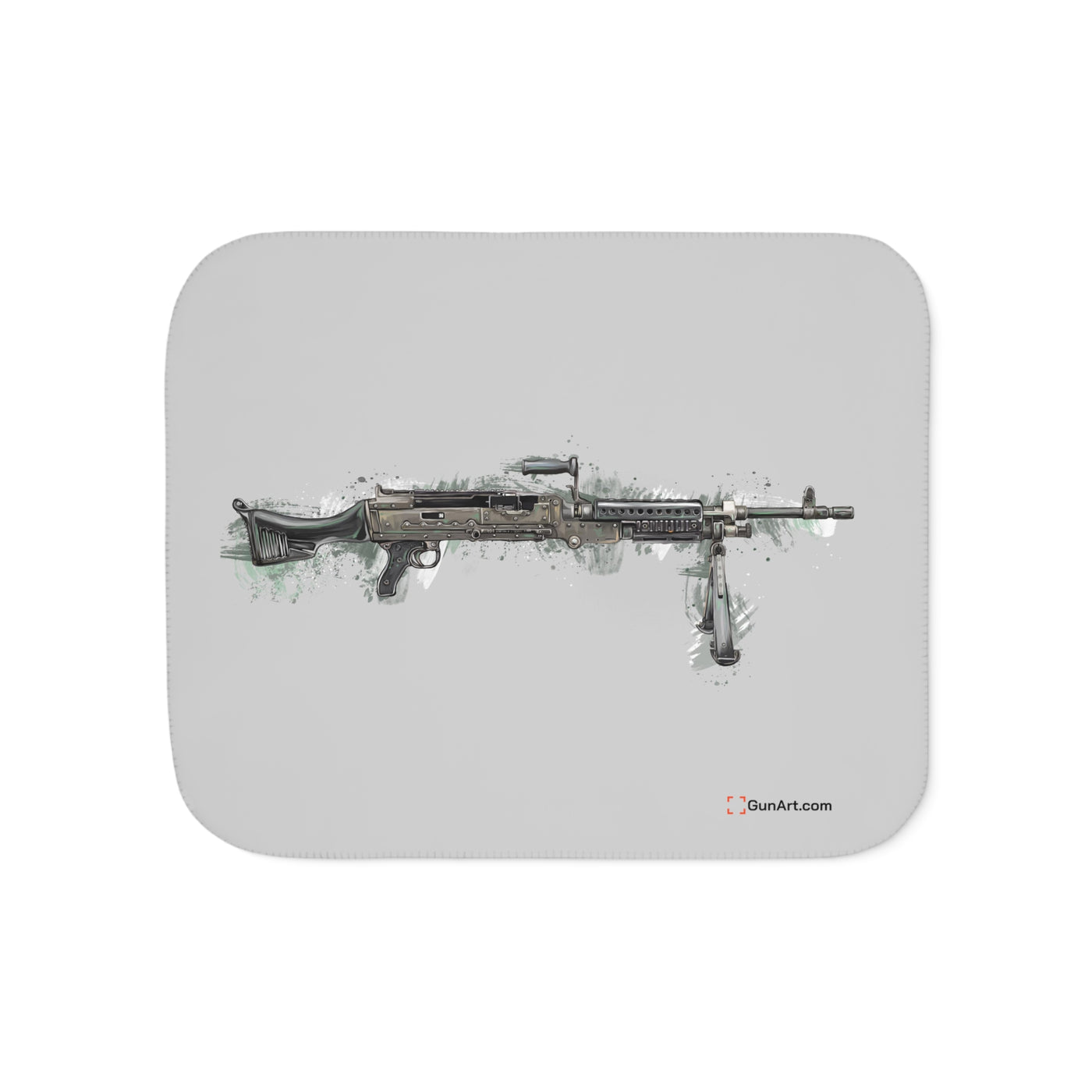 M240B - Belt Fed 7.62x51 Machine Gun Sherpa Blanket - Grey Background