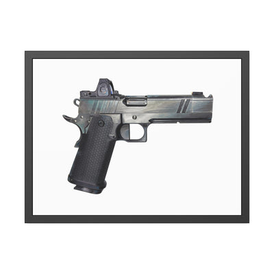 2011 Bravo - Pistol Painting - Just The Piece - Black Frame - Value Collection