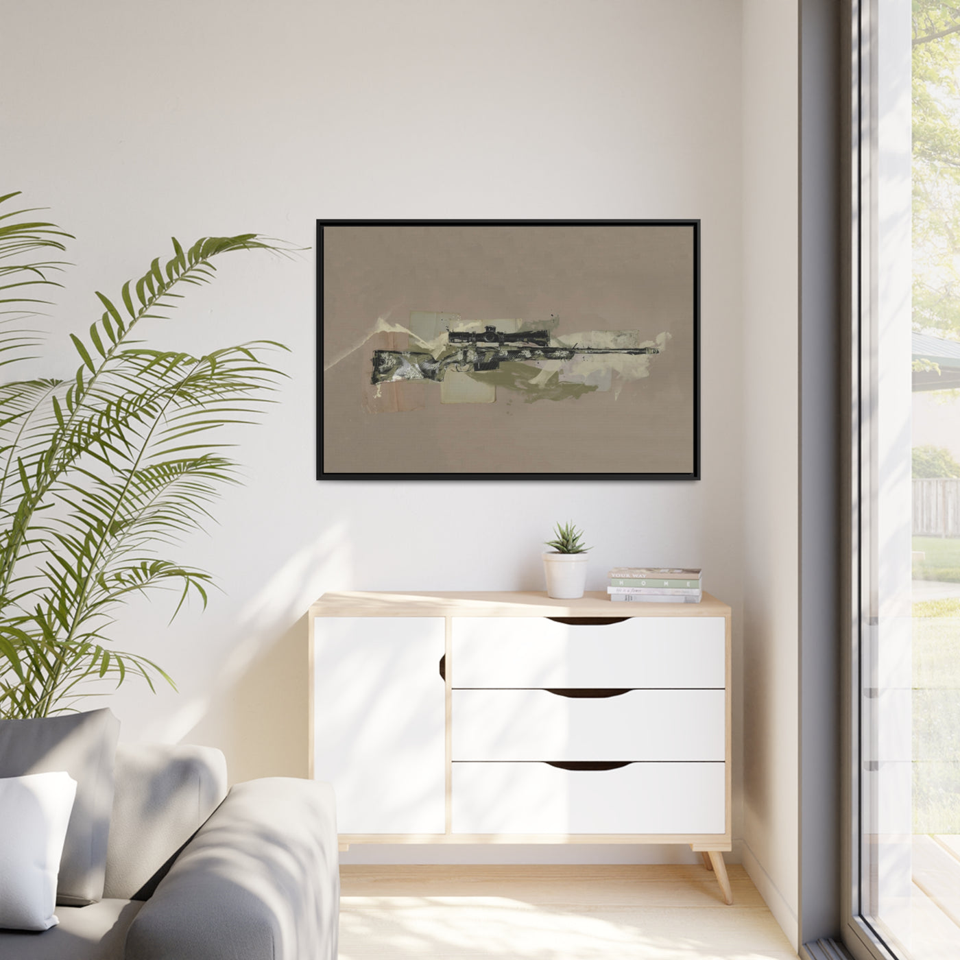 The Harvester - Long Range Hunting Rifle Painting - Black Framed Wrapped Canvas - Value Collection