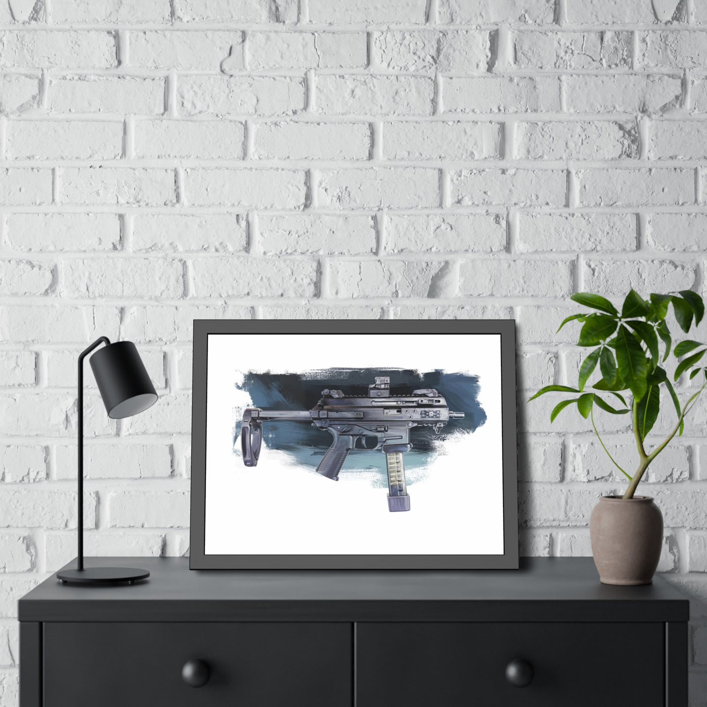 Elite Forces 9mm Carbine Painting - Black Frame - Value Collection