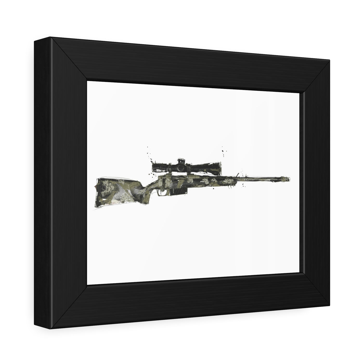 The Harvester - Long Range Hunting Rifle Painting - Just The Piece - Black Frame - Value Collection