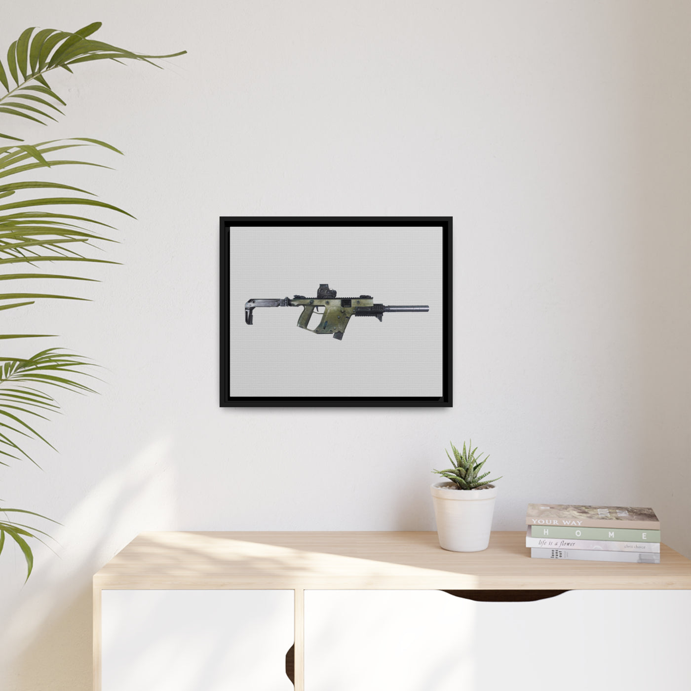 The Vindicator - Suppressed SMG Painting - Just The Piece - Black Framed Wrapped Canvas - Value Collection