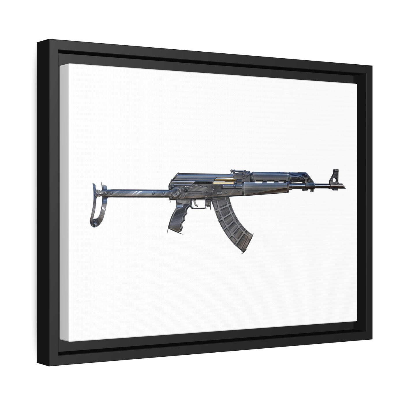 The Paratrooper AK-47 Painting - Just The Piece - Black Framed Wrapped Canvas - Value Collection