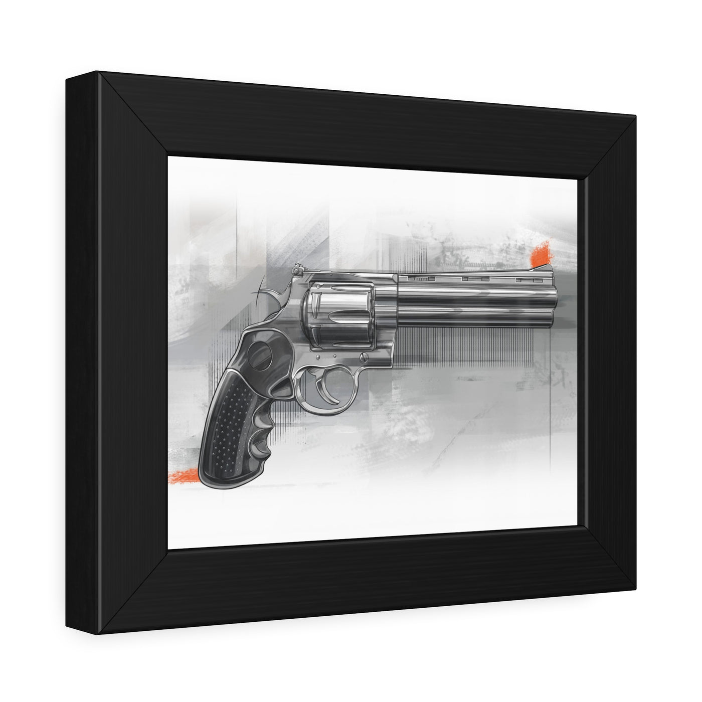 Stainless .44 Mag Revolver Painting - Black Frame - Value Collection