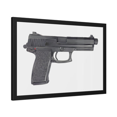 Tactical .45 ACP Poly Pistol Painting - Just The Piece - Black Frame - Value Collection