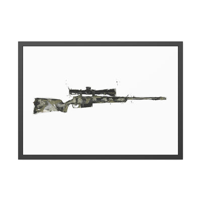 The Harvester - Long Range Hunting Rifle Painting - Just The Piece - Black Frame - Value Collection