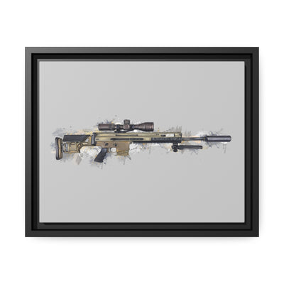 Socom Sniper Rifle Painting - Black Framed Wrapped Canvas - Value Collection