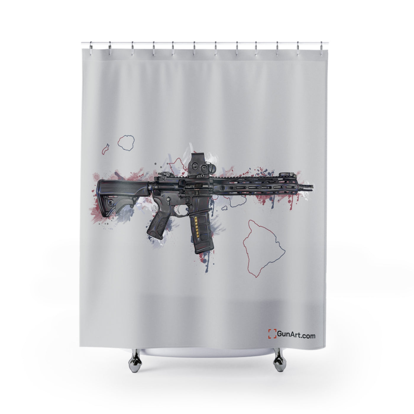 Defending Freedom - Hawaii - AR-15 State Shower Curtains - Colored State