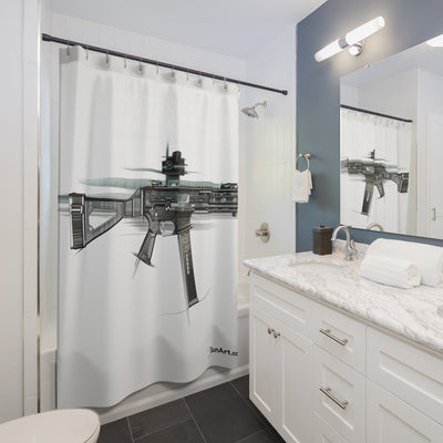 .45 Cal SMG Shower Curtains