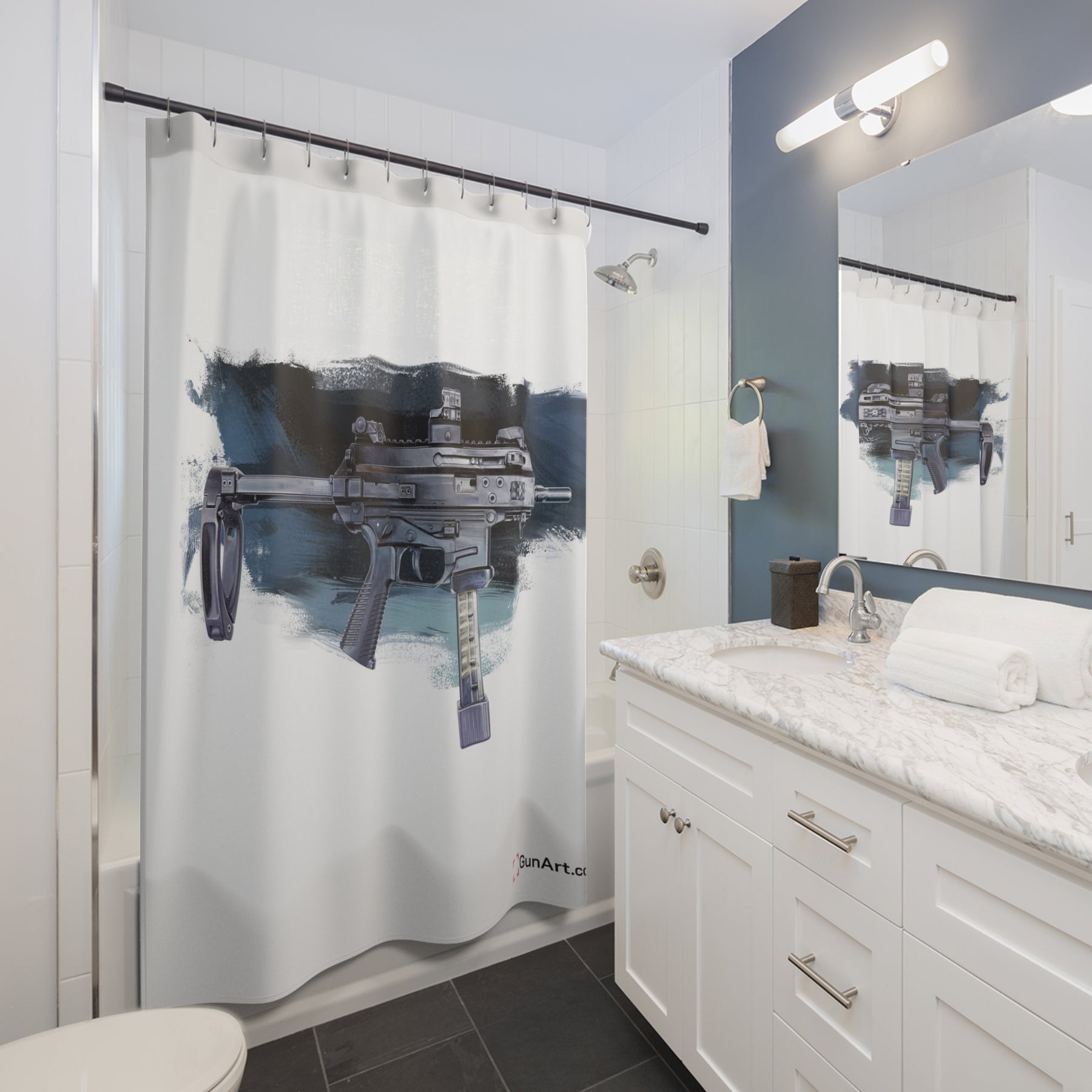 Elite Forces 9mm Carbine Shower Curtains – Gun Art