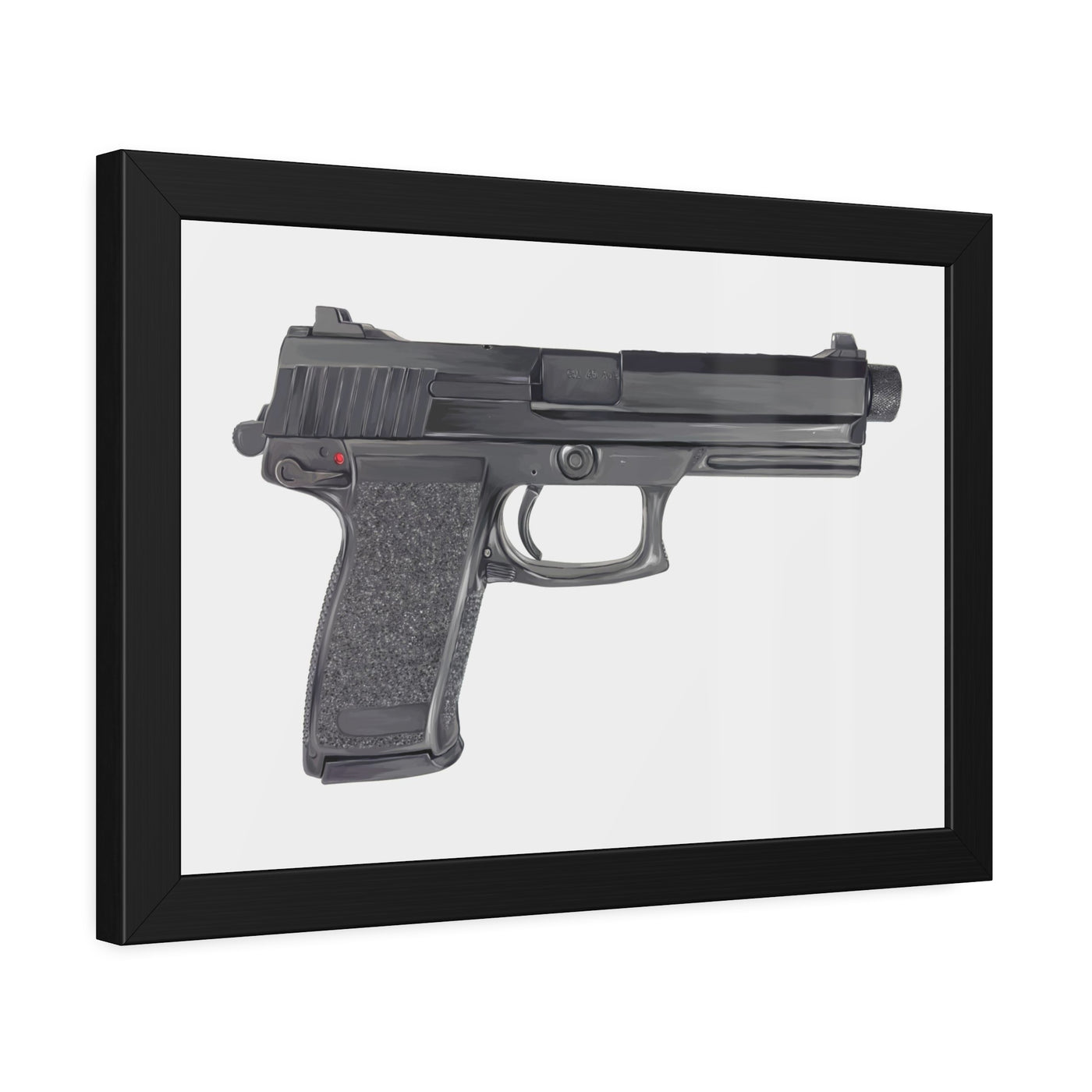 Tactical .45 ACP Poly Pistol Painting - Just The Piece - Black Frame - Value Collection