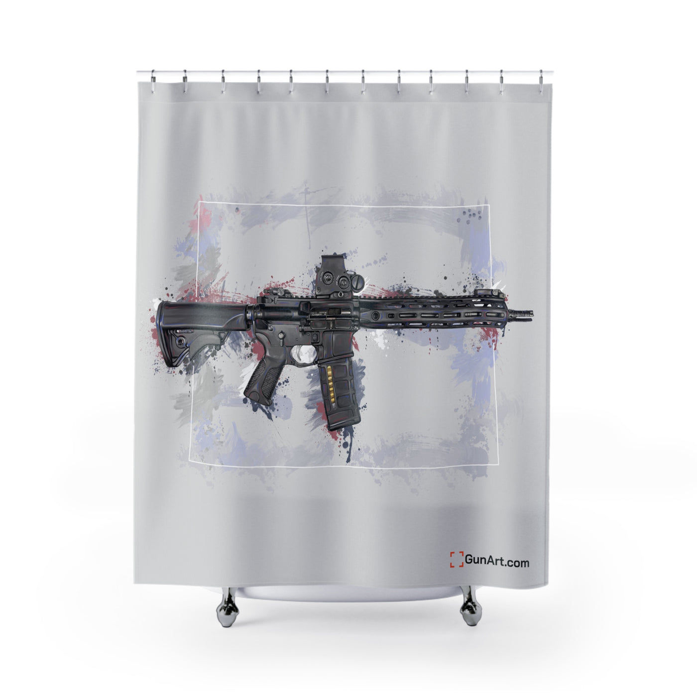 Defending Freedom - Colorado - AR-15 State Shower Curtains - White State