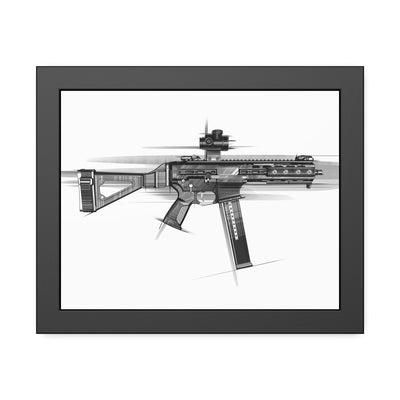 .45 Cal SMG Painting - Black Frame - Value Collection