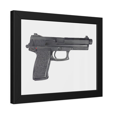 Tactical .45 ACP Poly Pistol Painting - Just The Piece - Black Frame - Value Collection