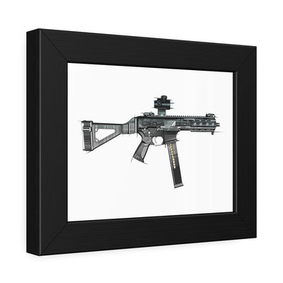 .45 Cal SMG Painting - Just The Piece - Black Frame - Value Collection