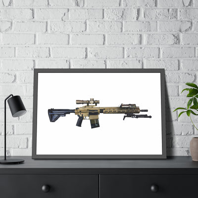 German 7.62x51mm AR10 Battle Rifle Painting - Just The Piece - Black Frame - Value Collection