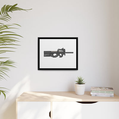 Secret Service Subgun - Bullpup 5.7x28mm Painting - Black Framed Wrapped Canvas - Value Collection