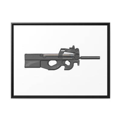 Secret Service Subgun - Bullpup 5.7x28mm Painting - Black Framed Wrapped Canvas - Value Collection