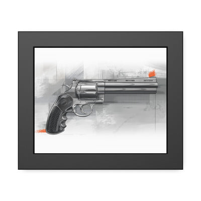 Stainless .44 Mag Revolver Painting - Black Frame - Value Collection