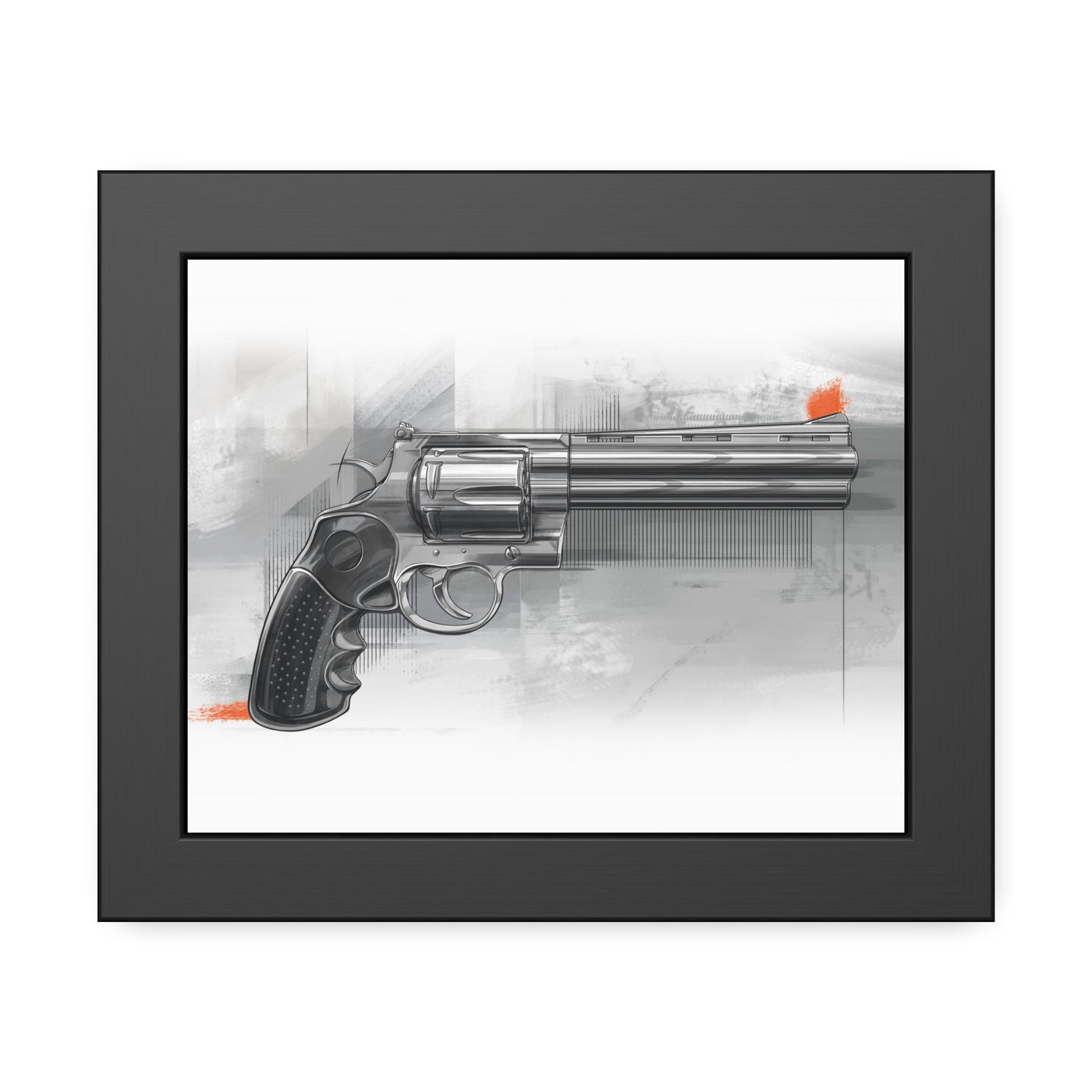 Stainless .44 Mag Revolver Painting - Black Frame - Value Collection