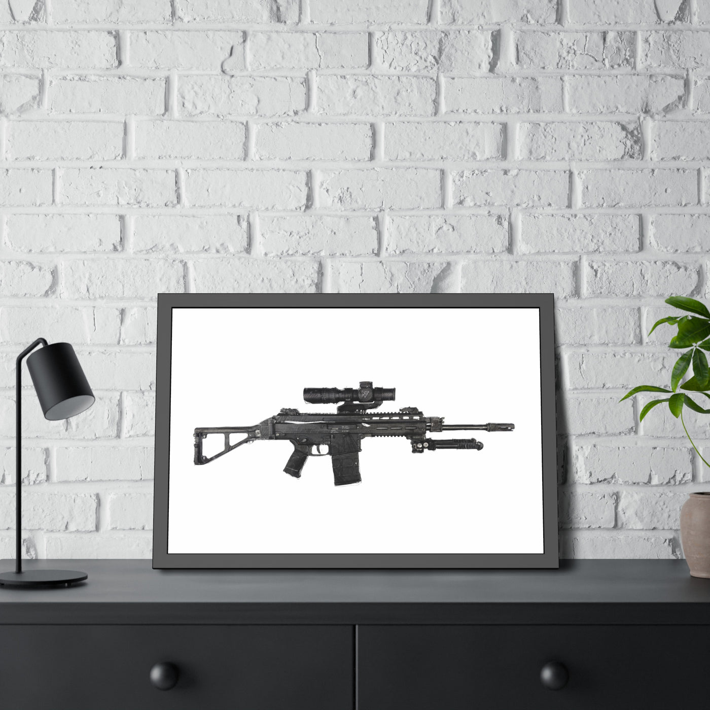 The Urban Sniper Painting - Just The Piece - Black Frame - Value Collection