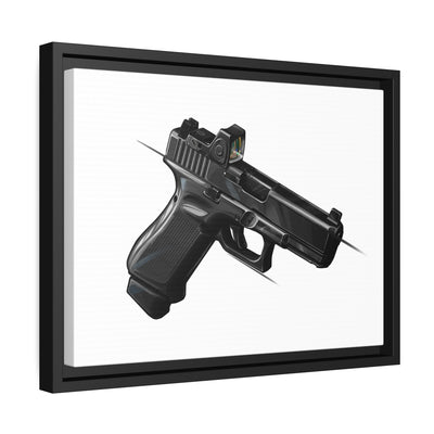 The Last Resort - OG Black Poly Pistol Painting - Just The Piece - Black Framed Wrapped Canvas - Value Collection