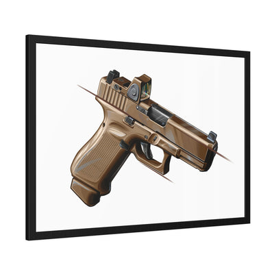 The Last Resort - OG Tan Poly Pistol Painting - Just The Piece - Black Frame - Value Collection