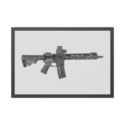 Defending Freedom - AR-15 State Painting - Just The Piece - Black Frame - Value Collection