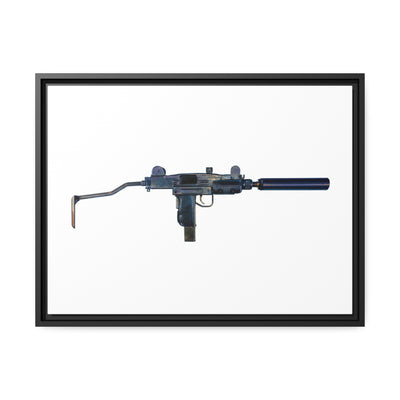 The Miniature Menace - Full Auto Subgun Painting - Just The Piece - Black Framed Wrapped Canvas - Value Collection