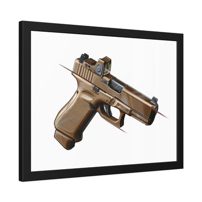 The Last Resort - OG Tan Poly Pistol Painting - Just The Piece - Black Frame - Value Collection