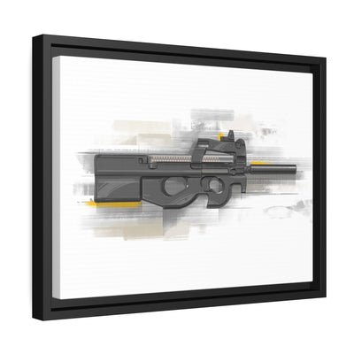 Secret Service Subgun - Bullpup 5.7x28mm Painting - Black Framed Wrapped Canvas - Value Collection