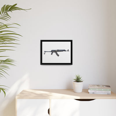 The Paratrooper AK-47 Painting - Just The Piece - Black Framed Wrapped Canvas - Value Collection