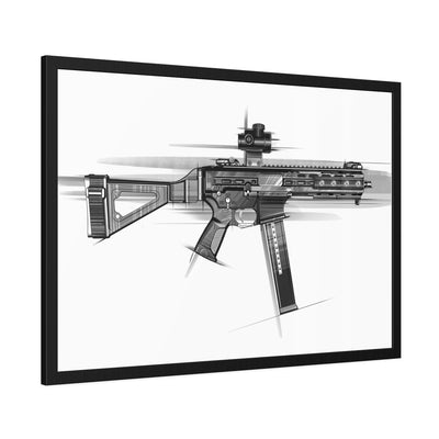 .45 Cal SMG Painting - Black Frame - Value Collection