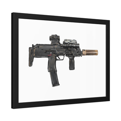 German 4.6x30mm Sub Machine Gun Painting - Just The Piece - Black Frame - Value Collection