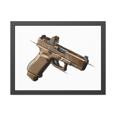 The Last Resort - OG Tan Poly Pistol Painting - Just The Piece - Black Frame - Value Collection